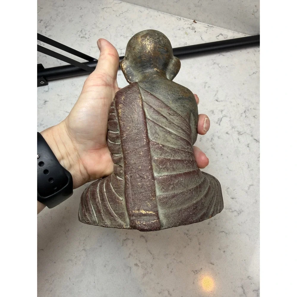 Praying Monk Buddha Citronella Candle Holder Fresh‎ Lime Scented Outdoor Decor